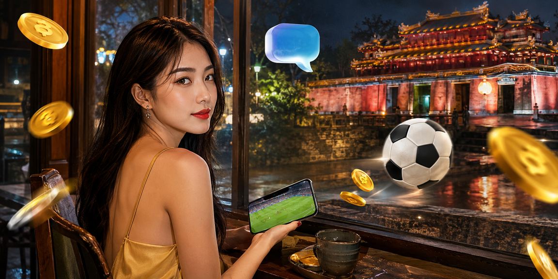 Người chơi tại Huế thưởng cà phê và theo dõi kèo thể thao High Roller trên điện thoại
